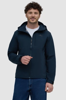 Вітровка AVECS синя з матеріалу Softshell з капюшоном 50560/87 3XL