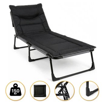 Раскладушка-кровать LEOBRO со встроенным матрасом Black (LB-FB-S1-BLK)