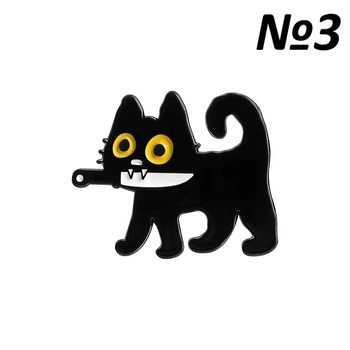 Значок пин Черный котик №3