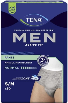 Majtki chłonne męskie Tena Men Pants Normal Grey S/M 30 szt (7322541679792)