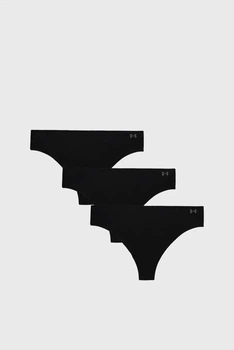 Жіночі чорні трусики (3 шт) UA Pure Stretch NS THONG Under Armour LG