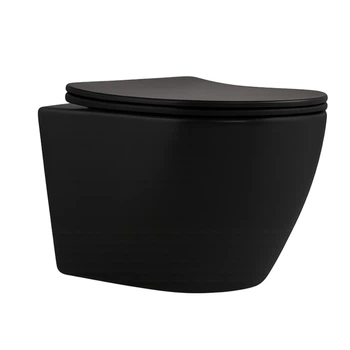 Унитаз подвесной Qtap Robin New Ultra Quiet с сиденьем с сиденьем Soft-Close MATT BLACK QT13332381АSMB