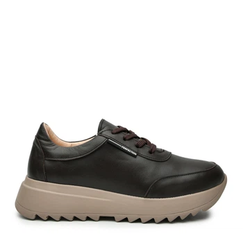 Женские кроссовки ITstyle кожаные Коричневые 40 (506455)