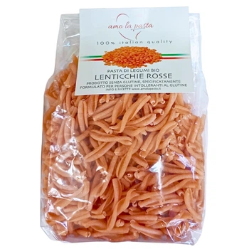 Паста з червоної сочевиці Amo la Pasta Lenticchie Rosse Bio без глютену 500 г