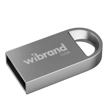 USB флешка Wibrand 16 Гб Lynx срібляста для зберігання даних та передачі інформації з USB 2.0