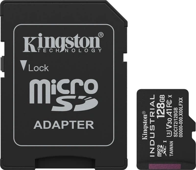 Карта пам'яті Kingston Industrial microSDXC 128GB Class 10 UHS-I U3 V30 A1 + SD-адаптер (SDCIT2/128GB)
