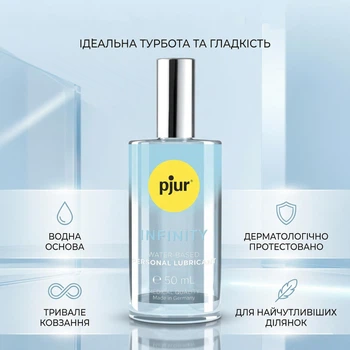 Змазка на водній основі pjur INFINITY water-based 50 мл інтимний лубрикант для сексу зволожуючий гель без запаху інтимна смазка тривале ковзання легко змивається водою дерматологічно протестовано