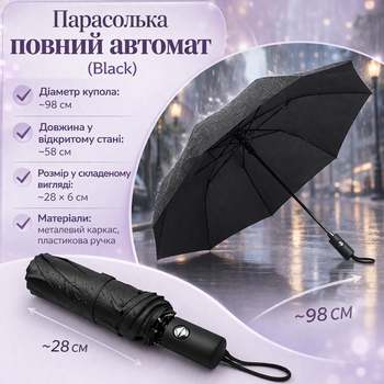Зонт полный автомат (Black)