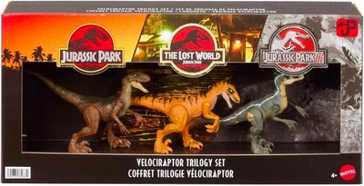 Динозавр Велоцераптор Jurassic World Velociraptor Trilogy Set 3 Action Figures with Attack
