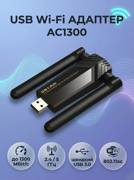 WiFi адаптер LB-Link AC1300 USB двухдиапазонный 2.4/5 ГГц