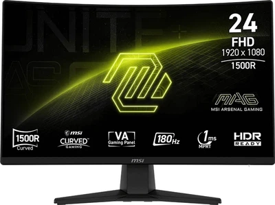 Монітор 23.6" MSI MAG 242C -- FullHD / VA 180Hz Curved 1500R / 1ms (MPRT) / 8-Bit + FRC / DCI-P3 91.5% / Adaptive-Sync / Less Blue Light / AI Vision / HDMI 2.0b
