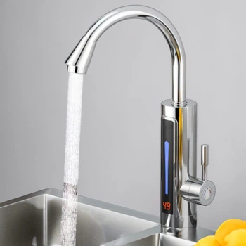 Проточный водонагреватель Delimano RX-011 3000W Мини бойлер кран для кухни с LCD дисплеем