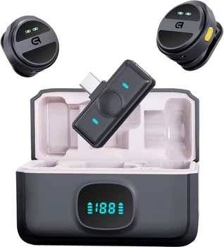 Беспроводной петличный микрофон с зарядным кейсом ArmorStandart ASM4 2in1 USB type-C Black (ARM88480)
