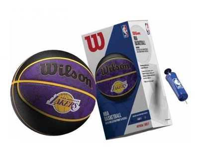 М'яч баскетбольний в подарунковій коробці + насос Wilson NBA TEAM TIEDYE LA LAKERS WZ4007803XP №7