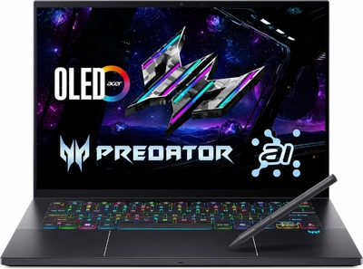 Ноутбук Acer Predator Triton Neo 14 AI Sparkly Silver / 14.5" OLED 2.8K 120Hz / Intel Core Ultra 9 288V / RAM 32 ГБ / SSD 1 ТБ / NVIDIA GeForce RTX 5070 8GB / Windows 11 Home