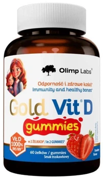 Вітамін D Olimp Gold‑Vit D Gummies полуничні 60 желейок (5901330101045)