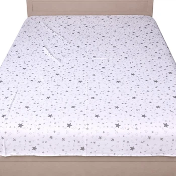 Простынь без резинки Бязь Silver Stars 150*220 см Белый/Серый