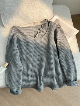 В’язаний светр Shein sz25042940455333951 2XL сірий (100007558)