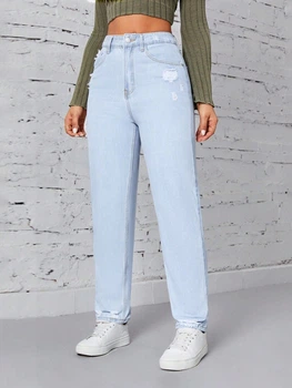 Джинсы Shein sz2303229782822243 S голубые (100008277)