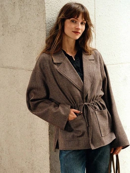 Пальто Shein sz25090403882115108 XL коричневе (100007900)