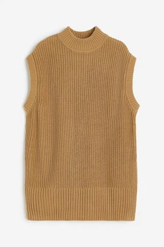 Вязаный жилет оверсайз H&M 1161841003c61 L бежевый (100009289)