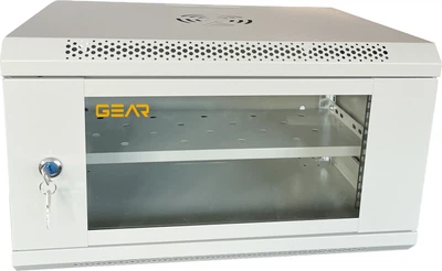 Шкаф настенный Gear 6U 19" 600x450x350 мм + полка 19" Gray (GWMSN-6U-600-450G)