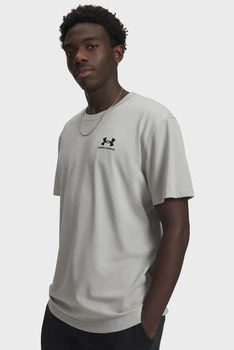 Чоловіча сіра футболка UA M LOGO EMB HEAVYWEIGHT SS-GRY Under Armour XXL 1373997-069