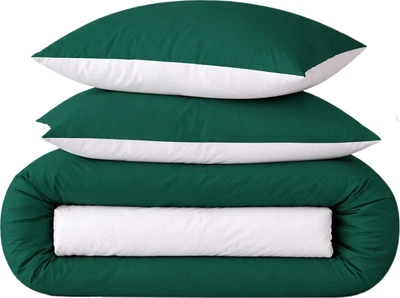 Комплект постельного белья Mirson Ranforce Elite Green Diego (11-2107 + 18-0130) 143х210 (2200004667744)