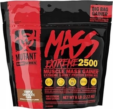 Гейнер Mutant Mass Extreme 2500 у вигляді порошку зі смаком потрійного шоколаду 2720 г (811662029496)
