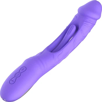 Вибратор Good Vibes Only Flax Vibrating Dildo G-Spot Stimulator со стамулятором точки G (8719934019379)