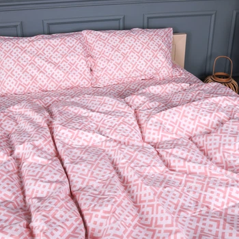 Простынь MirSon Полуторная 150х220 см 17-0952 Abstract Pink Бязь (2200013166641)