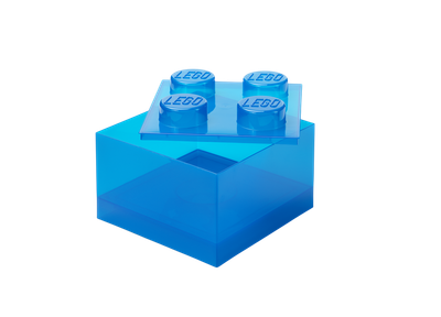 Pojemnik LEGO Klocek 4 Transparentny niebieski z brokatem (40090805) (5711938249953)