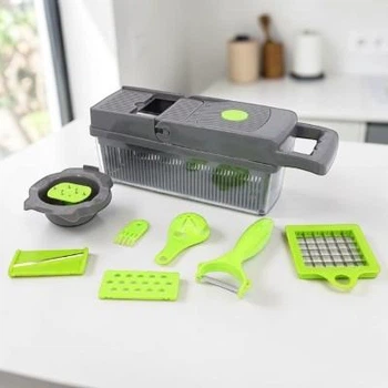 Овочерізка мультифункціональна 14в1 VEGGIE SLICER з контейнером і насадками терка шатківниця для овочів (IK 583)