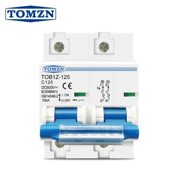 Автоматичний вимикач TOMZN 2P 125A 600V DC, характеристика спрацювання C, для PV систем