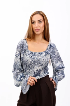 Блуза-селянка женская Where Uwear синяя 347262_L