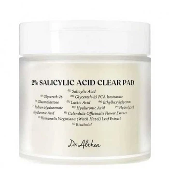 Тонер-педи для обличчя із саліциловою кислотою Dr. Althea 2% Salicylic Acid Clear Pad 60 шт.