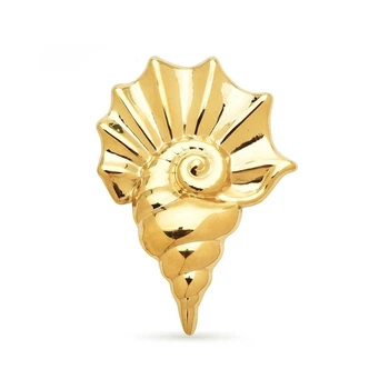 Брошь BROCHE бижутерия из стали Модерн Море Ракушка золотистая BRBF115428