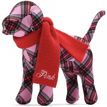 Коллекционная игрушка собака PINK Victoria’s Secret Mini Dog Plaid