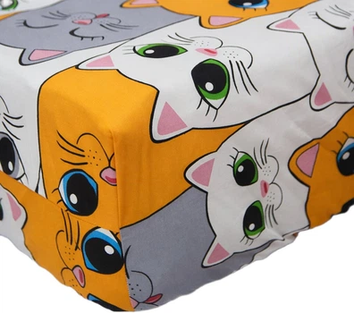 Простынь на резинке Moon&Star Полуторная 90х190х25 см Kitty Dreams Бязь Gold Люкс (MS-850002503)