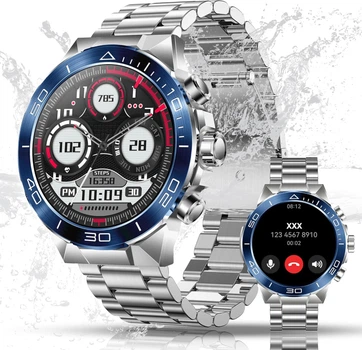 Мужские смарт часы умные Smart Watch 1.43 часа с тонометром давление функция звонка для айфона ios андроид с 2 ремешками