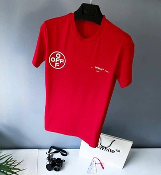 Мужская футболка Off-White красная 2XL 4147