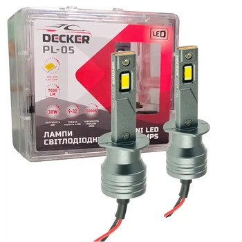 LED Лампы H1 14000Lm/60W. Светодиодные яркие авто лампы Decker PL05 H1