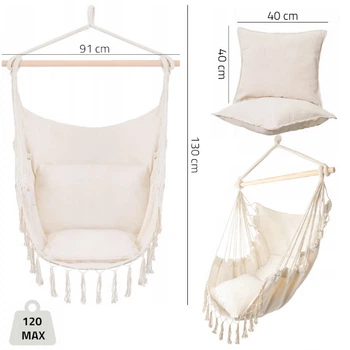Huśtawka ogrodowa MalTec Brazilian Chair Beżowa (112863)
