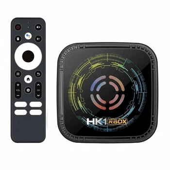Смарт ТВ приставка HK1 RBOX H8X Allwinner H728 4/32 ГБ 8 ядер, Android 14, підтримка 4К та 8K, аеромиша з мікрофоном, голосове керування