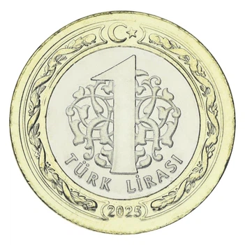 Монета Туреччина 1 ліра 2025 Біметал UNC