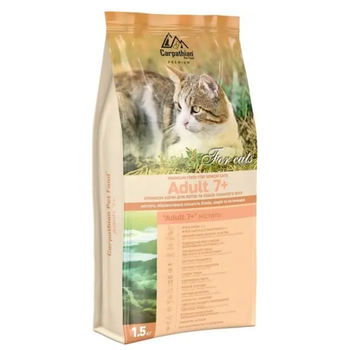 Сухой корм для кошек от 7 лет Cat Carpathian Pet Food Adult 7+ 1.5 кг (для кошек пожилого возраста)
