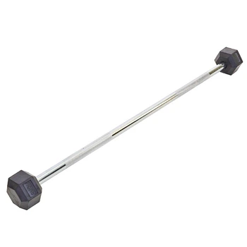 Штанга фиксированная прямая обрезиненная FDSO Rubber Hexagon Barbell TA-6230 15 кг Черный (58508088)