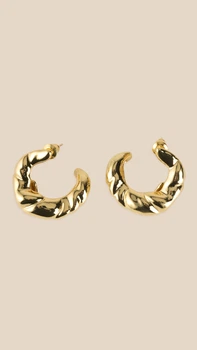 Сережки жіночі Sculptural metal LAWA WBJ02609 Малий Золотий shop (2000999550652)