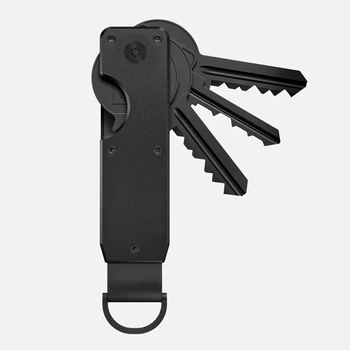 EDC Ключница карманная металлическая FUNTING оргнанайзер для ключей с клипсой (черный)