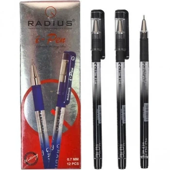 Ручка масляная "Radius" "I-Pen", черная, 0.7 мм (упаковка 12 шт)